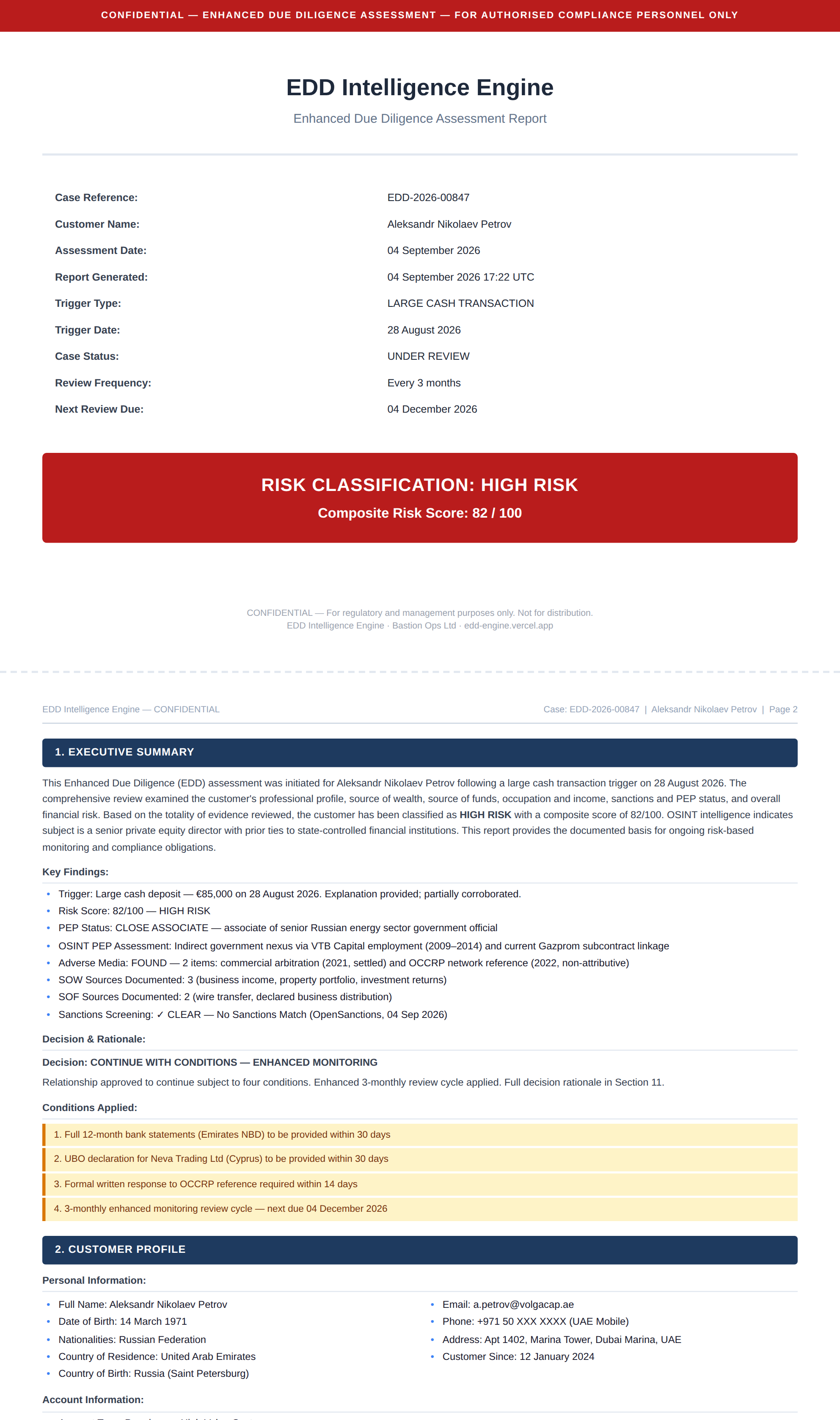 EDD Report — Cover Page
