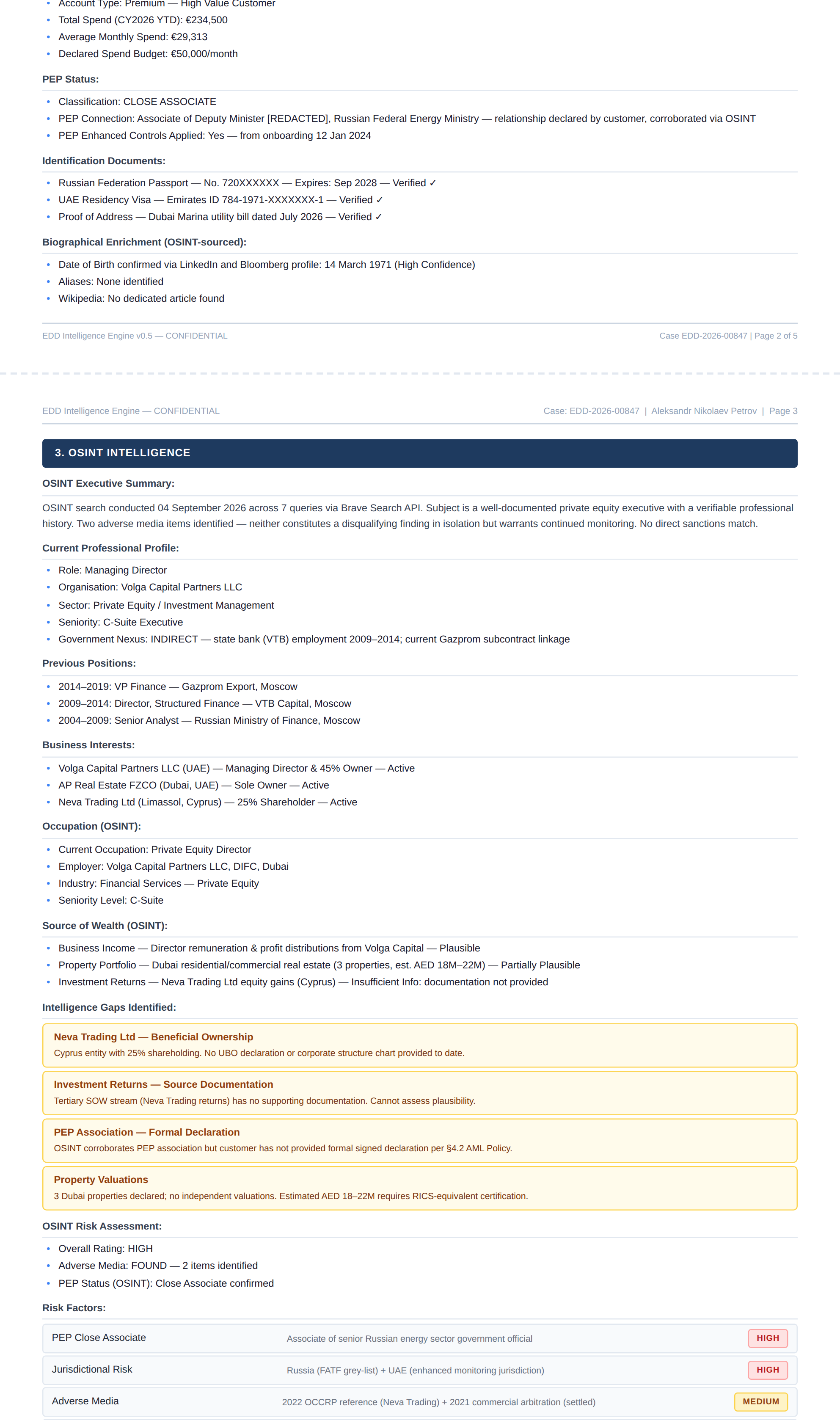 EDD Report — Customer Profile